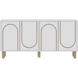 Sideboard Vint Weiss Holz 150 cm 75 cm - Material: Holzwerkstoff - Sideboard