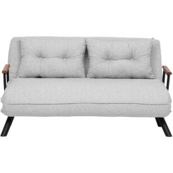 Bettsofa Foldbar Grau Stoff 133 cm 50 cm - Bettsofa