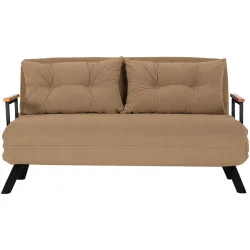 Bettsofa Foldbar Braun Polyester 133 cm 50 cm - Farbe: Hellbraun - Bettsofa