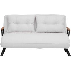 Bettsofa Foldbar Weiss Stoff 133 cm 50 cm - Bettsofa