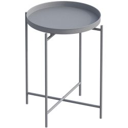 Beistelltisch Blank Grau Metall 46 cm - Beistelltisch