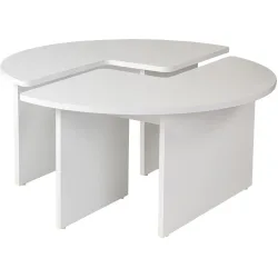 Salontisch Georis Weiss Holz 90 cm - Material: Holzwerkstoff - Salontisch