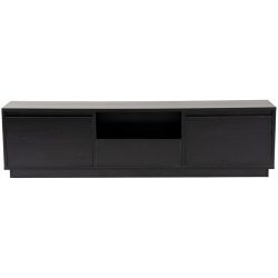 TV-Möbel Georis Schwarz Holz 160 cm 42 cm 29.5 cm - Material: Holzwerkstoff - TV-Möbel