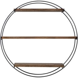 Wandregal Georis Schwarz Holz/Metall 60 cm 60 cm - Farbe: natur/schwarz - Wandregal