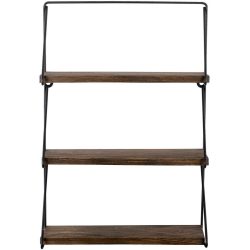 Wandregal Georis Schwarz Holz/Metall 40 cm 60 cm - Farbe: natur/schwarz - Wandregal