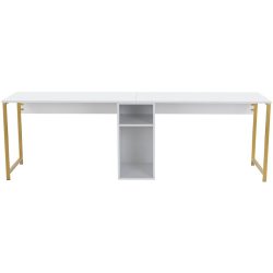 Schreibtisch Georis Weiss Holz 240 cm - Material: Holzwerkstoff - Schreibtisch