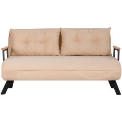 Bettsofa Foldbar Beige Polyester 133 cm 50 cm - Farbe: cream - Bettsofa