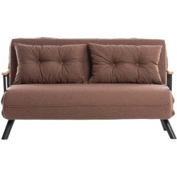 Bettsofa Foldbar Braun Leinen 133 cm 50 cm - Farbe: Hellbraun - Bettsofa