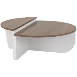 Salontisch Georis Braun/Weiss Holz 90 cm - Farbe: weiss/braun - Material: Holzwerkstoff - Salontisch