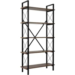 Bücherregal Ely Braun Holz 90 cm 180 cm - Farbe: Walnuss - Material: Holzwerkstoff - Bücherregal