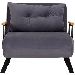Sessel Foldbar Grau Polyester 78 cm 60 cm Ausziehbar - Sessel