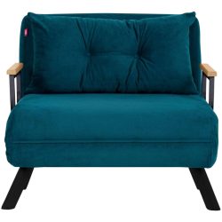 Sessel Foldbar Cyan Polyester 78 cm 60 cm Ausziehbar - Farbe: petrol - Sessel