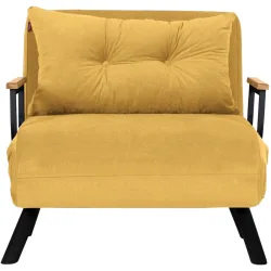 Sessel Foldbar Gelb Polyester 78 cm 60 cm Ausziehbar - Sessel