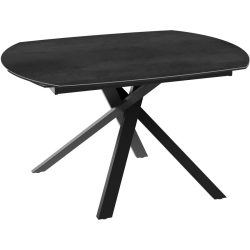 Tisch Taigo Schwarz/Grau Edelstahl/Keramik 90 cm - Farbe: titan - Material: Keramik/Edelstahl - Tisch