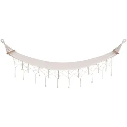 Hängematte Brayen Weiss Polyester/Wolle 200 cm 80 cm 3 cm - Farbe: Offwhite - Material: Wolle/Polyester - Hängematte