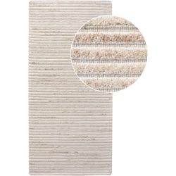 Teppich Yasaro Beige Wolle 80 cm 180 cm - Farbe: ivory - Teppich