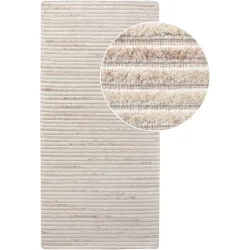 Teppich Yasaro Beige Wolle 80 cm 180 cm - Farbe: ivory - Teppich