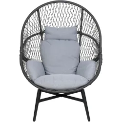 LIVIQUE, Gartensessel Nayron schwarz Rattan - Gartensessel - Wetterfeste Gartenmöbel & Accessoires