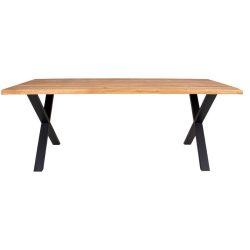 Esstisch Yavona Schwarz/Braun Metall/Holz 95 cm - Farbe: natur/schwarz - Material: Eiche Natur/Metall - Esstisch