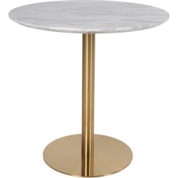 Esstisch rund Isenta Weiss/Gold Stahl/MDF 90 cm - Esstisch rund