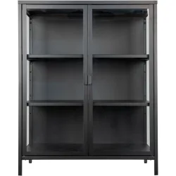 Vitrine Soreva Schwarz Stahl/Glas 80 cm 101 cm 40 cm - Vitrine