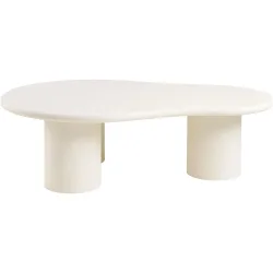 Salontisch Elytra Grau MDF/Zement 80 cm - Farbe: hellgrau - Material: MDF, Zement - Salontisch