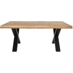 Salontisch Yavona Braun Metall/Holz 70 cm - Farbe: natur/schwarz - Material: Eiche Natur/Metall - Salontisch