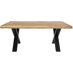 Salontisch Yavona Braun Metall/Holz 70 cm - Farbe: natur/schwarz - Material: Eiche Natur/Metall - Salontisch