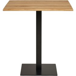 Bistrotisch Ostara Schwarz Metall/Holz 70 cm - Farbe: natur/schwarz - Material: Eiche Natur/Metall - Bistrotisch