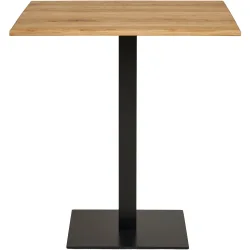 Bistrotisch Ostara Schwarz Metall/Holz 70 cm - Farbe: natur/schwarz - Material: Eiche Natur/Metall - Bistrotisch