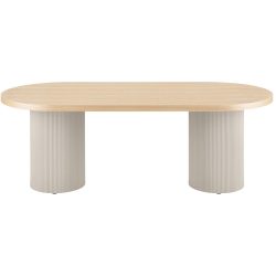Esstisch Maventa Beige MDF/Holz 100 cm - Farbe: sand - Material: MDF, Eschefurnier - Esstisch