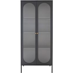 Vitrine Vandor Schwarz Stahl/Glas 80 cm 180 cm 35 cm - Vitrine