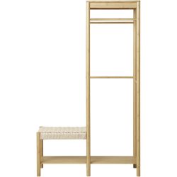 Garderobe Yolira Beige/Braun Bambus 36 cm 165 cm - Farbe: Nature - Garderobe