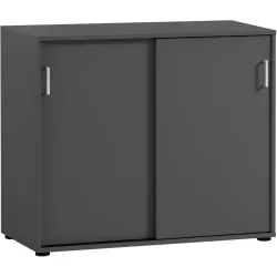 Aktenschrank Neil Grau Holz 100 cm 41 cm 83.6 cm - Farbe: anthrazit - Material: Holzwerkstoff - Aktenschrank