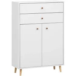Highboard Arne Weiss Holz 77 cm 33 cm 113.4 cm - Material: Holzwerkstoff - Highboard