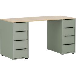 Schreibtisch Almo Grün Holz 140 cm - Material: Holzwerkstoff - Schreibtisch