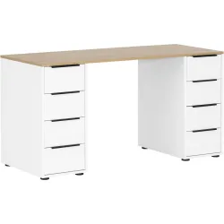 Schreibtisch Almo Weiss Holz 140 cm - Material: Holzwerkstoff - Schreibtisch