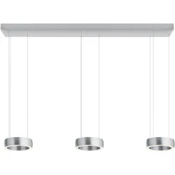 Designer-Pendellampe Bankamp Orbit aluminium matt 3-flammig dimmbar - LED - Lichtfarbe: Extra warmweiss - Material: Aluminium/Stahl -