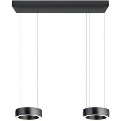 Designer-Pendellampe Bankamp Orbit anthrazit 2-flammig dimmbar - Farbe: anthrazit eloxiert - LED - Lichtfarbe: Extra warmweiss - Material: