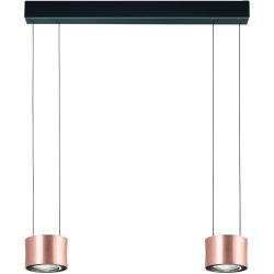 Designer-Pendellampe Bankamp Impulse Roségold 2-flammig vertical flex - Farbe: Rose/Gold eloxiert - LED - Lichtfarbe: Extra warmweiss - Material: