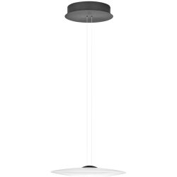 Designer-Pendellampe Bankamp DISC anthrazit 1-flammig D 40 cm - Farbe: anthrazit eloxiert - LED - Lichtfarbe: Extra warmweiss - Material: