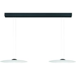 Designer-Pendellampe Bankamp DISC anthrazit 2-flammig - Farbe: anthrazit eloxiert - LED - Lichtfarbe: Extra warmweiss - Material: Aluminium/Stahl -