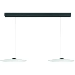 Designer-Pendellampe Bankamp DISC anthrazit 2-flammig - Farbe: anthrazit eloxiert - LED - Lichtfarbe: Extra warmweiss - Material: Aluminium/Stahl -