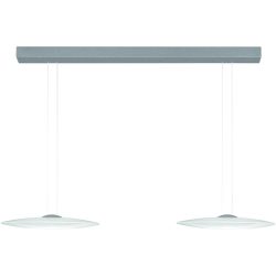 Designer-Pendellampe Bankamp DISC aluminium matt 2-flammig - LED - Lichtfarbe: Extra warmweiss - Material: Aluminium/Stahl - Designer-Pendellampe- LED