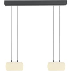 Designer-Pendellampe Bankamp Bold anthrazit 2-flammig - Farbe: anthrazit eloxiert - LED - Lichtfarbe: Extra warmweiss - Material: Aluminium/Stahl -