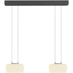 Designer-Pendellampe Bankamp Bold anthrazit 2-flammig - Farbe: anthrazit eloxiert - LED - Lichtfarbe: Extra warmweiss - Material: Aluminium/Stahl -