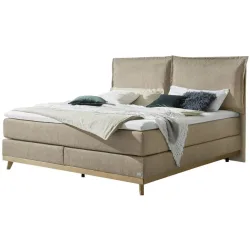 Hasena Boxspringbett Imelda Beige Stoff 180 x 200 cm - Farbe: sand - Boxspringbett