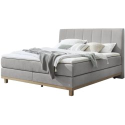 Hasena Boxspringbett Estela Grau Stoff 140 x 200 cm - Farbe: Light Grey - Boxspringbett