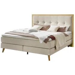 Hasena Boxspringbett Marisol Beige Stoff 180 x 200 cm - Farbe: sand - Boxspringbett