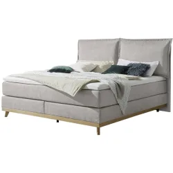 Hasena Boxspringbett Imelda Grau Stoff 200 x 200 cm - Farbe: Light Grey - Boxspringbett
